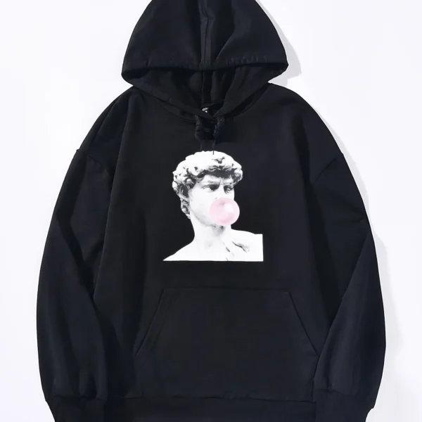 SMY Casual Sculpture Avatar Pattern Hooded Regular Hoodie