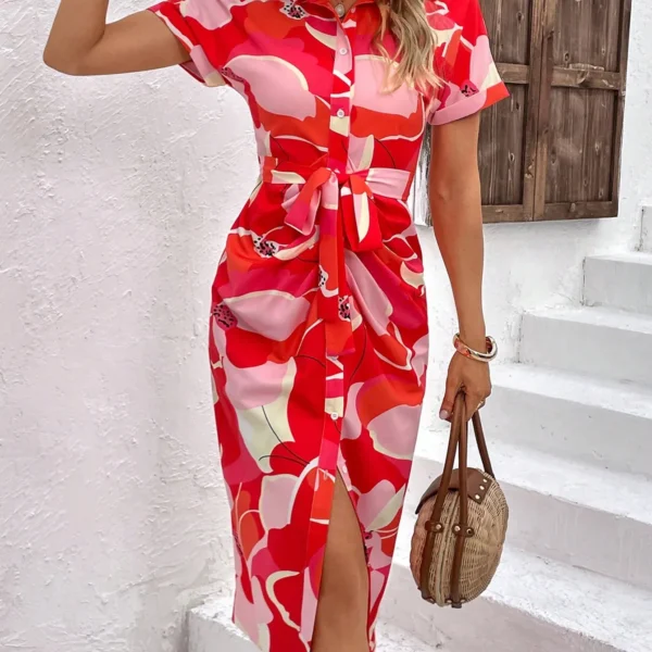 SMY Elegant Trend Lapel Dress