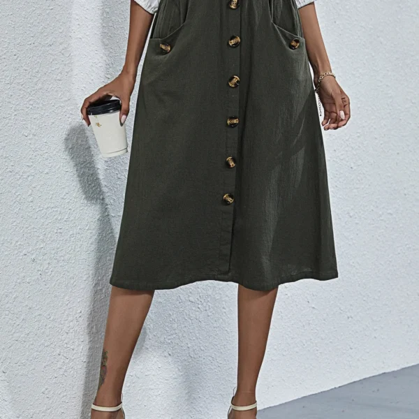 SMY Single Breasted Button Longuette With Double Pockets