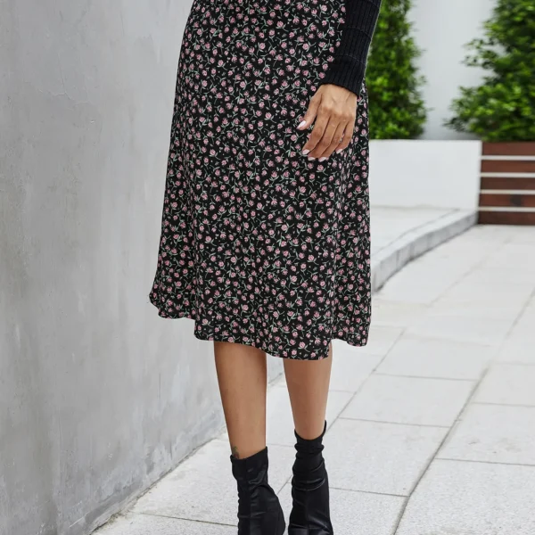 SMY Casual Floral Medium Length  Skirt