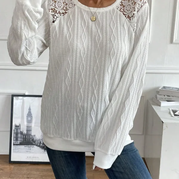 SMY Casual Trend Small Round Neck Long Sleeved Sweatshirt