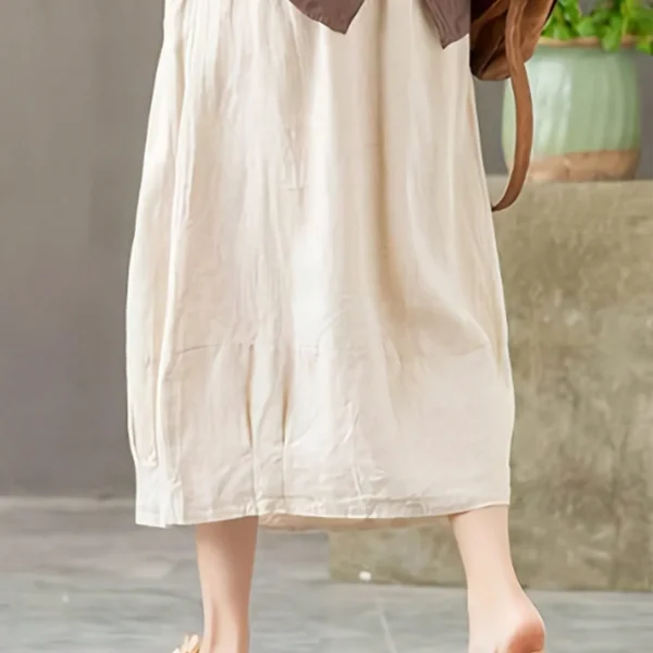 SMY Casual Women'S Loose Casual Countryside Style Long Skirt