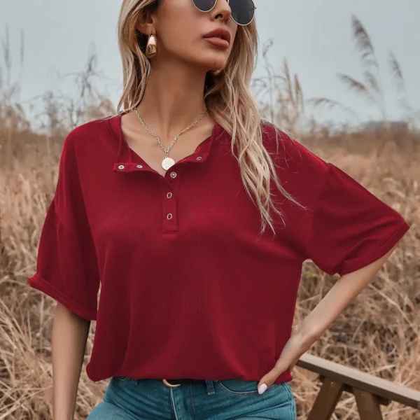 SMY Casual Leisure Round Neck Short Sleeved T-Shirt
